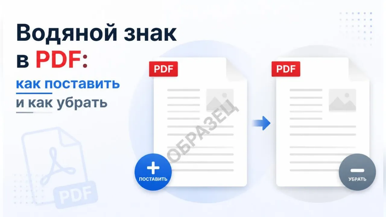 Два PDF-документа: с надписью «Образец» и без неё